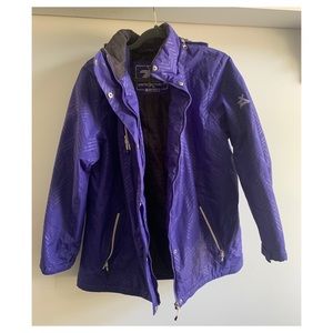 Zeroxposur purple jacket with detectable hood.
